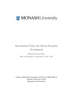 International Trade and African Economic Development