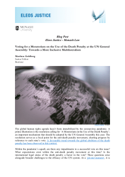 Voting for a Moratorium on the Use of the Death Penalty at the UN General Assembly: Towards a More Inclusive Multilateralism