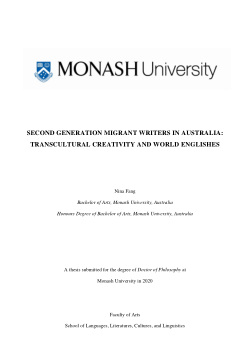 Second generation migrant writers in Australia: Transcultural Creativity and World Englishes