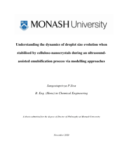 Understanding the dynamics of droplet size evolution when stabilised by cellulose-nanocrystals during an ultrasound-assisted emulsification process via modelling approaches