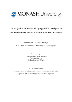 Investigation of Bismuth Doping and Electrolyte on the Photoactivity and Photostability of ZnO Nanorods