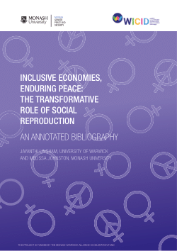 Inclusive Economies, Enduring Peace: The Transformative Role of Social Reproduction: An annotated bibliography
