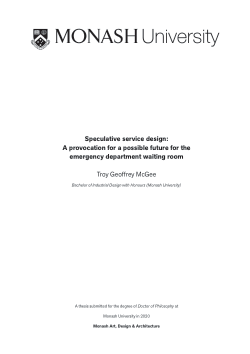 Speculative service design: A provocation for a possible future for the emergency department waiting room