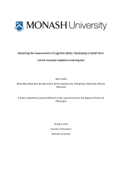 Advancing the measurement of cognitive ability: Developing a Cattell-Horn-Carroll computer adaptive screening test