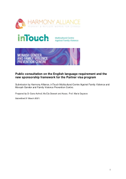 Public consultation on the English language requirement and the new sponsorship framework for the Partner visa program