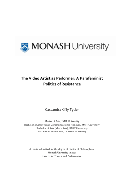 The Video Artist as Performer: A Parafeminist Politics of Resistance