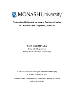 Focused and Diffuse Groundwater Recharge Studies in Latrobe Valley, Gippsland, Australia