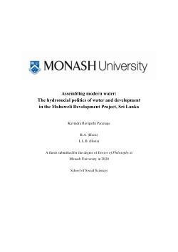 Assembling modern water: The hydrosocial politics of water and development in the Mahaweli Development Project, Sri Lanka