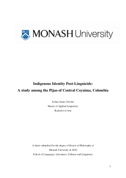 Indigenous Identity Post-Linguicide: A study among the Pijao of Central Coyaima, Colombia