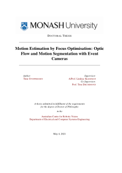 Motion Estimation by Focus Optimisation: Optic Flow and Motion Segmentation with Event Cameras