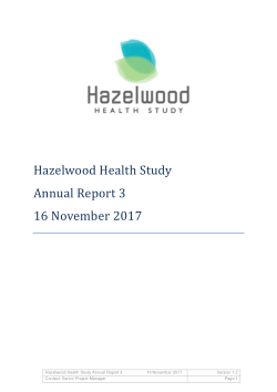 Hazelwood Health Study 3rd Annual Report 2017