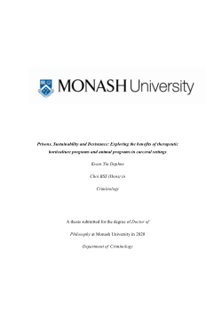 Prisons, Sustainability and Desistance: Exploring the benefits of therapeutic horticulture programs and animal programs in carceral settings