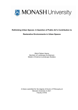 Rethinking Urban Spaces: A Question of Public Art's Contribution to Restorative Environments in Urban Spaces