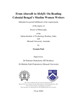 From Abarodh to Mehfil: On Reading Colonial Bengal's Muslim Women Writers