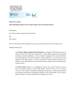 Papua New Guinea: Joint Stakeholder Report for the United Nations -- Universal Periodic Review