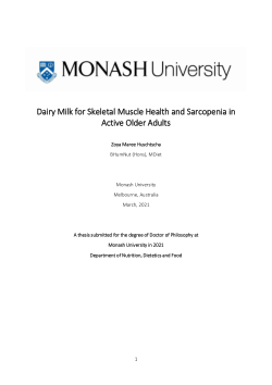 Dairy Milk for Skeletal Muscle Health and Sarcopenia in Active Older Adults