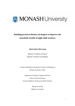 Building practical dietary strategies to improve the metabolic health of night shift workers