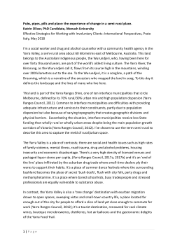Pubs, pipes, pills and place: the experience of change in a semi-rural place
