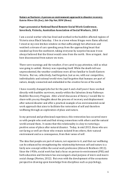 Nature as nurturer: A person-as-environment approach to disaster recovery
