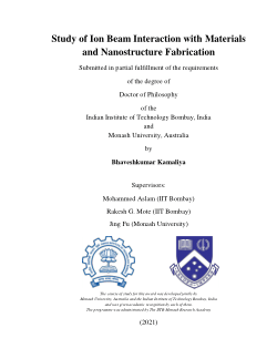 Study of Ion Beam Interaction with Materials and Nanostructure Fabrication