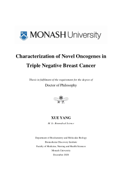 Characterization of Novel Oncogenes in Triple Negative Breast Cancer