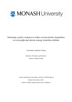 Informing a policy response to reduce socioeconomic inequalities in overweight and obesity among Australian children