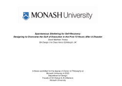 Spontaneous Sheltering for Self-Recovery:  Designing to Overcome the Gulf of Execution in the First 72 Hours After A Disaster