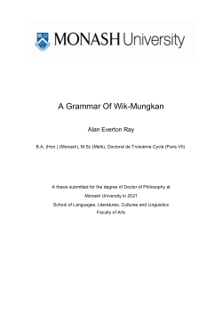 A Grammar of Wik-Mungkan