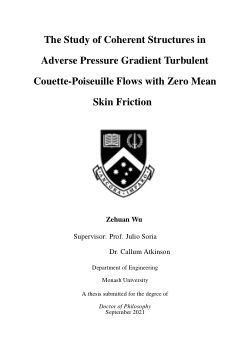The Study of Coherent Structures in Adverse Pressure Gradient Turbulent Couette-Poiseuille Flows with Zero Mean Skin Friction