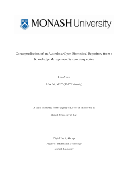 Conceptualisation of an Australasia Open Biomedical Repository from a Knowledge Management System Perspective