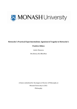 Nietzsche's Practical Experimentalism: Agonism & Tragedy in Nietzsche's Positive Ethics