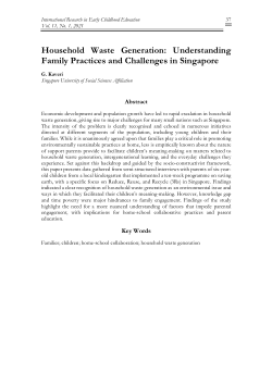 03 Household Waste Generation: Understanding Family Practices and Challenges in Singapore