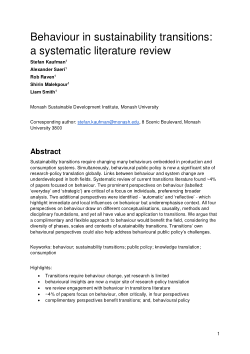 Behaviour in transitions: A mixed methods review.