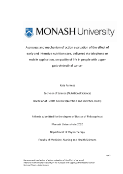 A process and mechanism of action evaluation of the effect of early and intensive nutrition care, delivered via telephone or mobile application, on quality of life in people with upper gastrointestinal cancer