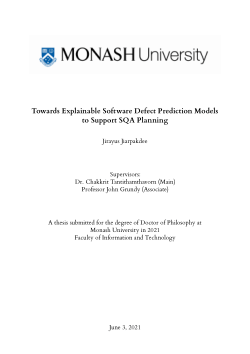 Towards Explainable Software Defect Prediction Models to Support SQA Planning