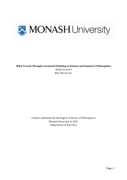 What Travels Through: Curatorial Thinking in Deleuze and Guattari’s Philosophiesl