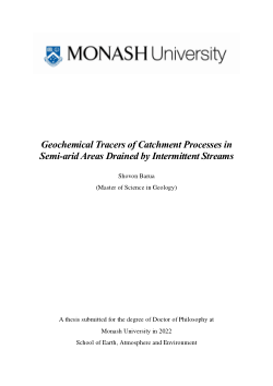 Geochemical Tracers of Catchment Processes in Semi-arid Areas Drained by Intermittent Streams