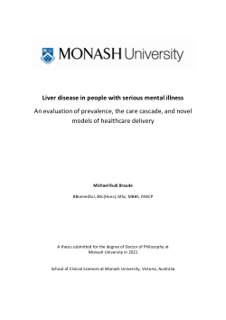 Liver disease in people with serious mental illness: An evaluation of prevalence, the care cascade, and novel models of healthcare delivery