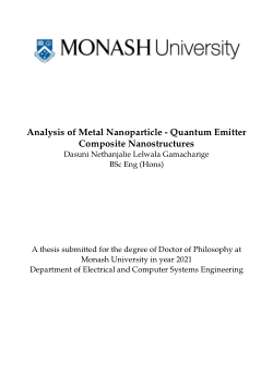 Analysis of Metal Nanoparticle - Quantum Emitter Composite Nanostructures