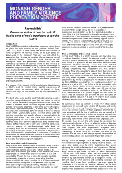 Can men be victims of coercive control? Making sense of men’s experiences of coercive control