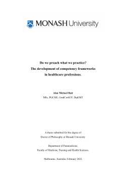 Do we preach what we practice? The development of competency frameworks in healthcare professions.