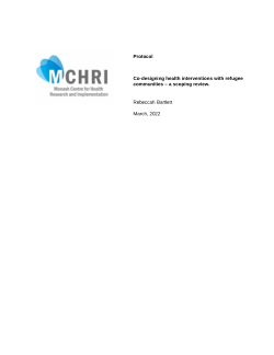 Protocol:  Co-designing health interventions with refugee communities – a scoping review.