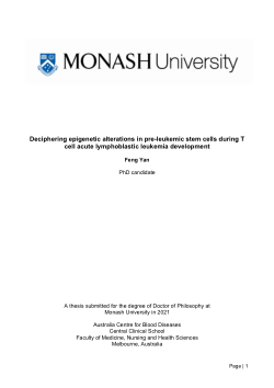 Deciphering epigenetic alterations in pre-leukemic stem cells during T cell acute lymphoblastic leukemia development