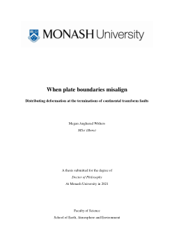 When plate boundaries misalign. Distributing deformation at the terminations of continental transform faults
