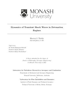Dynamics of Transient Shock Waves in Detonation Engines