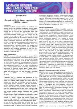 Domestic and family violence experienced by LGBTIQA+ persons