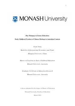 Play Pedagogy in Science Education: Early Childhood Teachers of Chinese Heritage in Australian Contexts