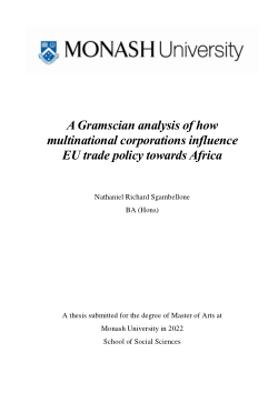 A Gramscian analysis of how multinational corporations influence EU trade policy towards Africa