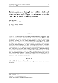 04 Teaching science through play within a Cultural-historical approach: Using everyday and scientific concepts to guide teaching practice