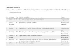 Young et al. (2022). Moving from physical literacy to co-existing physical literacies: What is the problem?